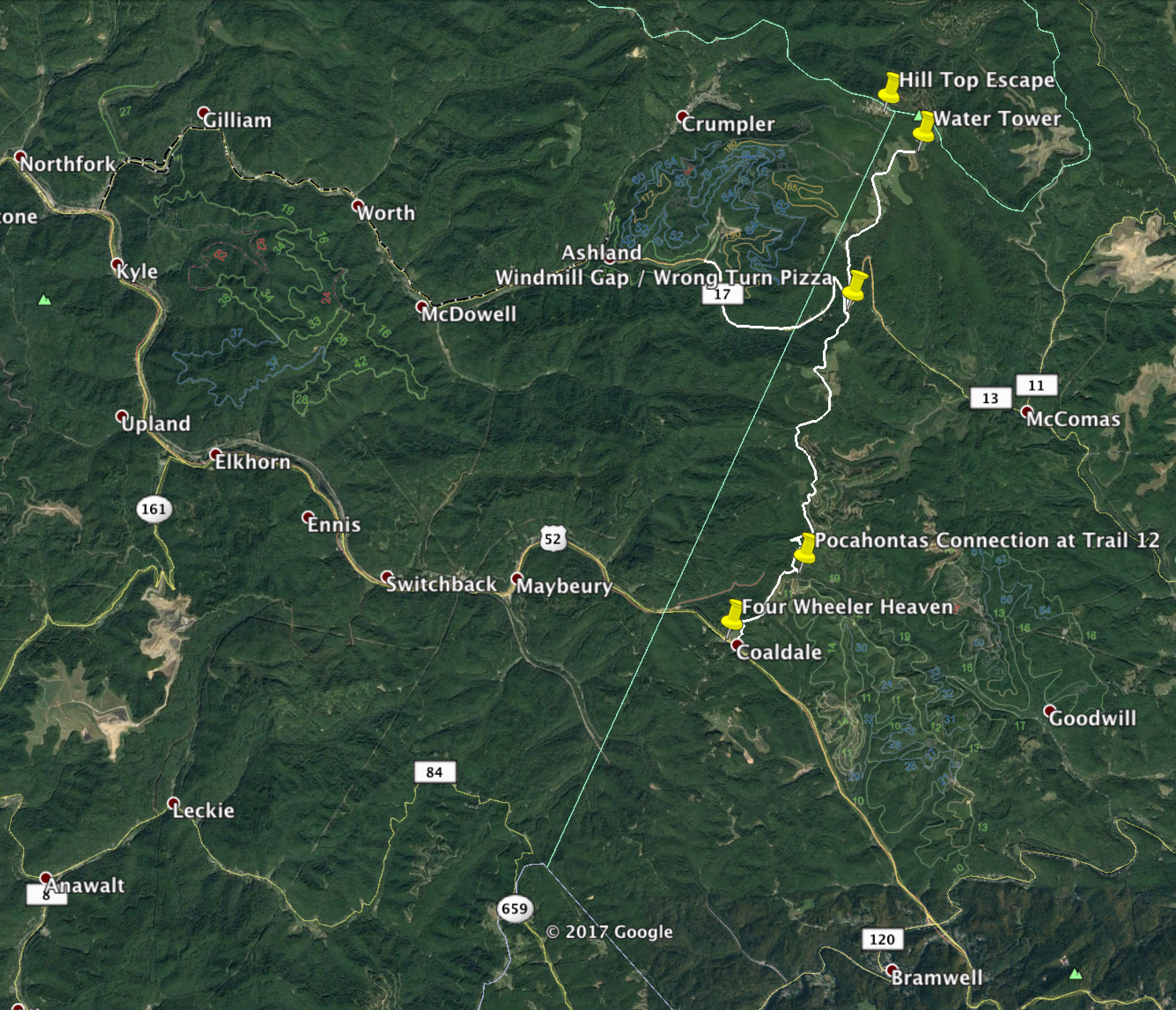 Hatfield And McCoy Trail System Map