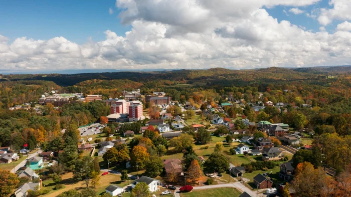 a scenic aerial image of the town of Athens